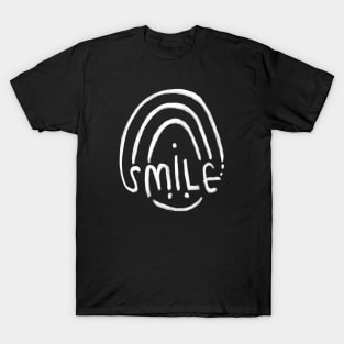 Cute White Rainbow Smile. Stay positive! T-Shirt